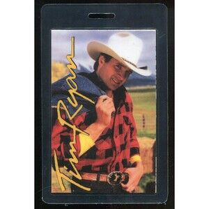 Vintage 1990 Tim Ryan Laminate Backstage Pass Country Music